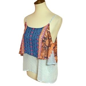 Colorful layered boho tank top